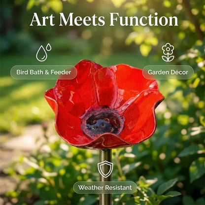 🌺Handmade Metal Flower Garden Stake🐦