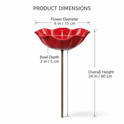 🌺Handmade Metal Flower Garden Stake🐦