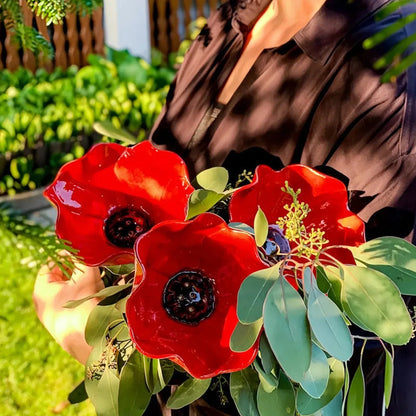 🌺Handmade Metal Flower Garden Stake🐦
