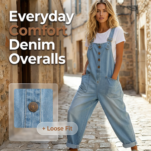 Trending Now👖 Baggy Denim Overalls with Adjustable Straps – Relaxed Fit & Deep Pockets for Everyday Comfort