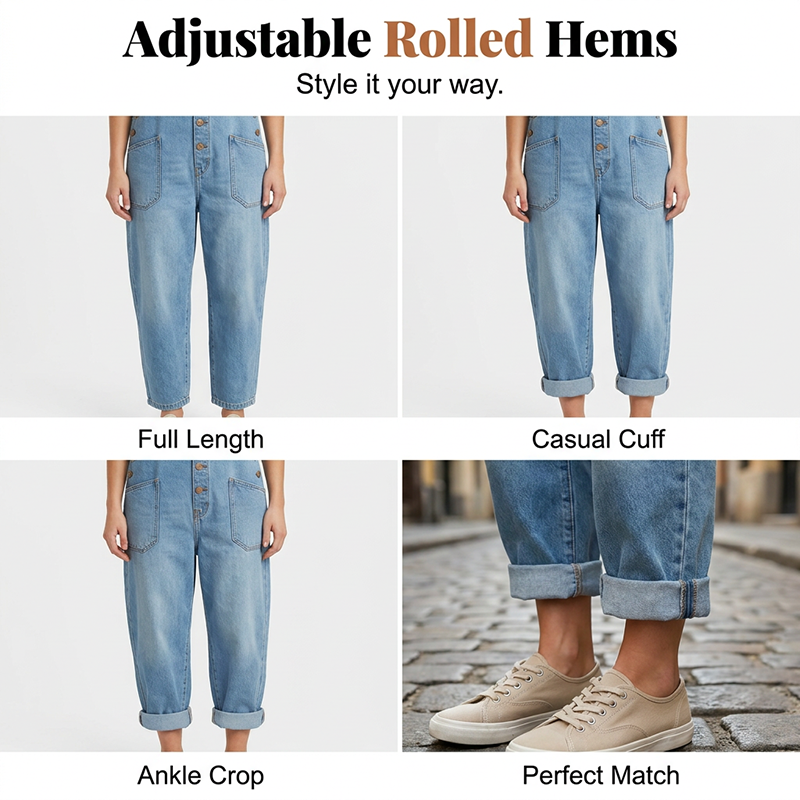 Trending Now👖 Baggy Denim Overalls with Adjustable Straps – Relaxed Fit & Deep Pockets for Everyday Comfort