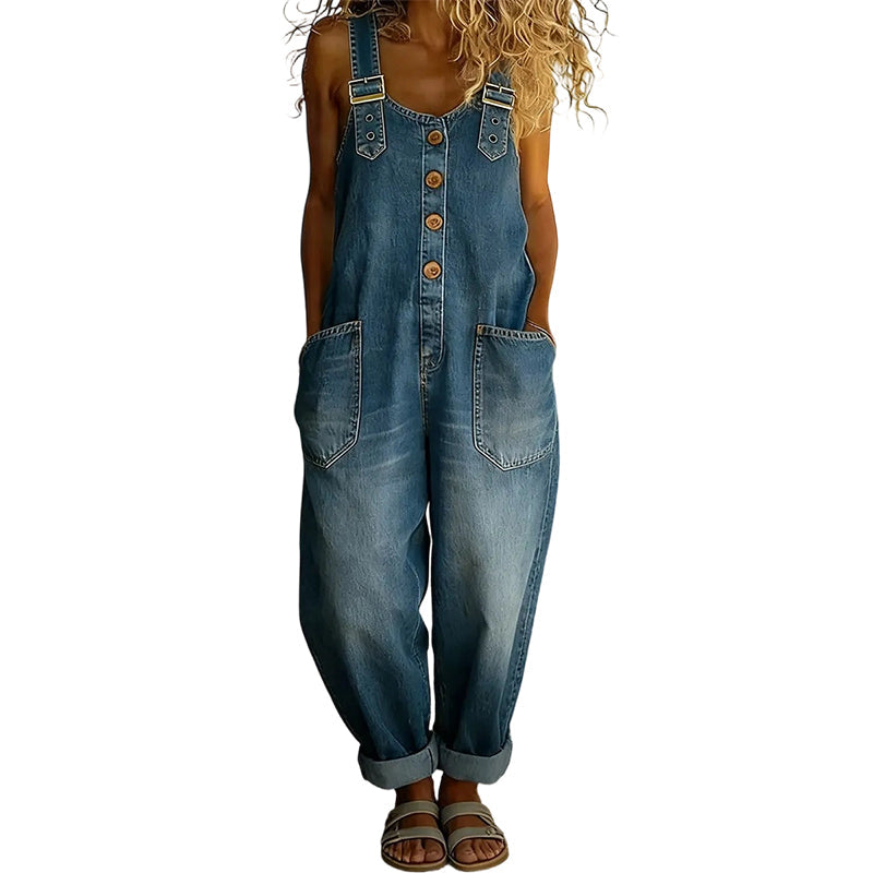 Trending Now👖 Baggy Denim Overalls with Adjustable Straps – Relaxed Fit & Deep Pockets for Everyday Comfort