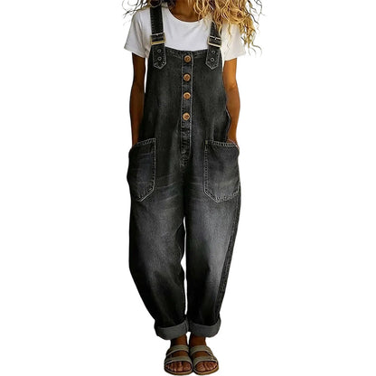 Trending Now👖 Baggy Denim Overalls with Adjustable Straps – Relaxed Fit & Deep Pockets for Everyday Comfort