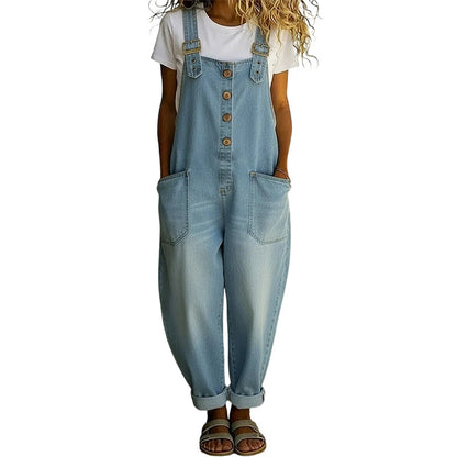 Trending Now👖 Baggy Denim Overalls with Adjustable Straps – Relaxed Fit & Deep Pockets for Everyday Comfort