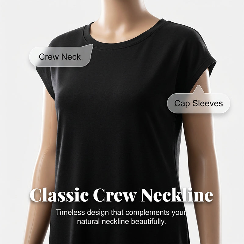 💐Women's T-Shirt Dress – Soft, Pockets, Effortless Midi