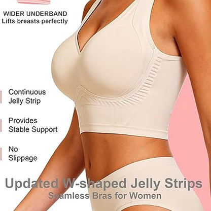 🔥 60% OFF TODAY! 💖 Soft Intention Plus Size Jelly Bra ✨ Back Fat Smoothing, Seamless Push-Up Comfort