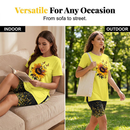 🌈✨ FLASH SALE 56% OFF! 👚 Women’s Printed Tunic Top & Shorts Set – Relaxed Fit, Side Slit Design & Bold All-Over Prints 🩳