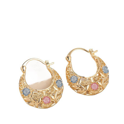💛✨ Must‑Have! 🌙 Gold‑Plated Crescent Hoop Earrings with Enamel Flowers – Delicate floral charm & everyday elegance, ideal for gifting 🌸