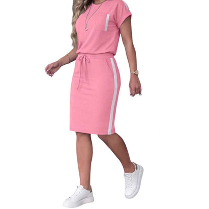 🌸 50% OFF NOW! 👖 Women's T-Shirt & Drawstring Skirt Set ✨ Easy Elegance for Everyday Wear