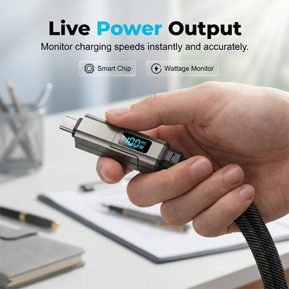 🚨 The Only Charging Cable You’ll Ever Need! 🔋4-in-1 Digital Display Keychain Charging Cable ⚡ Fast Charging, Portable & Multi-Device Compatible