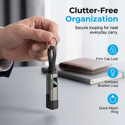 🚨 The Only Charging Cable You’ll Ever Need! 🔋4-in-1 Digital Display Keychain Charging Cable ⚡ Fast Charging, Portable & Multi-Device Compatible