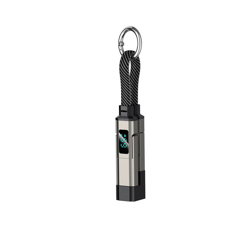 🚨 The Only Charging Cable You’ll Ever Need! 🔋4-in-1 Digital Display Keychain Charging Cable ⚡ Fast Charging, Portable & Multi-Device Compatible