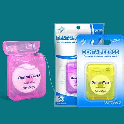 🔥 BUY 2 GET 1 FREE! 🦷 50m Mint Flavored Dental Floss 🌿 Fresh Breath & Effective Plaque Removal