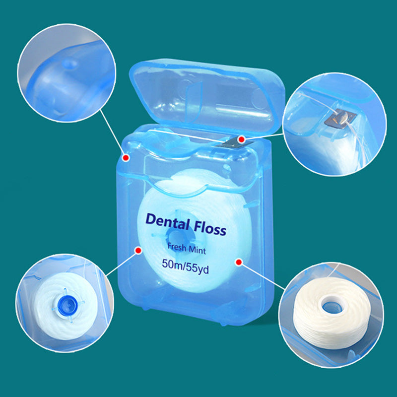 🔥 BUY 2 GET 1 FREE! 🦷 50m Mint Flavored Dental Floss 🌿 Fresh Breath & Effective Plaque Removal