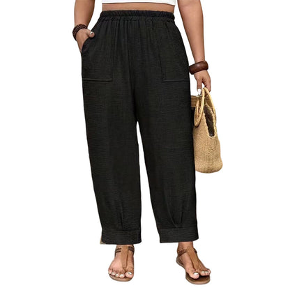 👖 50% OFF! ✨ Women's Cuffed Ankle Pants – Elastic Waist, Relaxed Fit, Patch Pockets 🌿