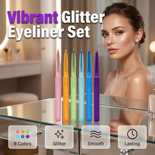 🌈 Mix & Match Your Favorite Shades! ✨ Glitter Eyeshadow Pencil 💖 Waterproof, Smudge-Proof & Long-Lasting