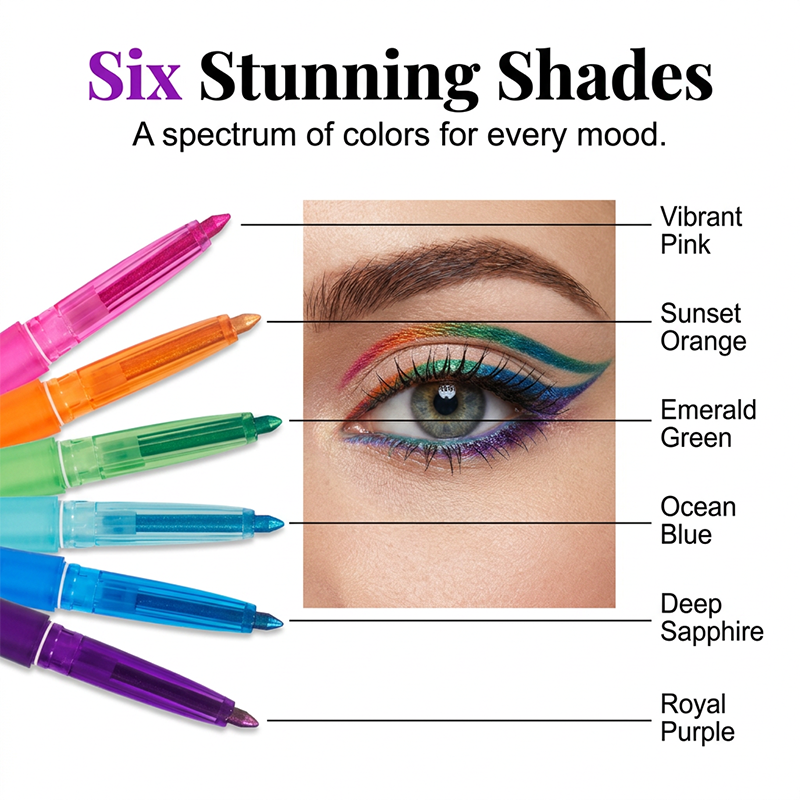 🌈 Mix & Match Your Favorite Shades! ✨ Glitter Eyeshadow Pencil 💖 Waterproof, Smudge-Proof & Long-Lasting