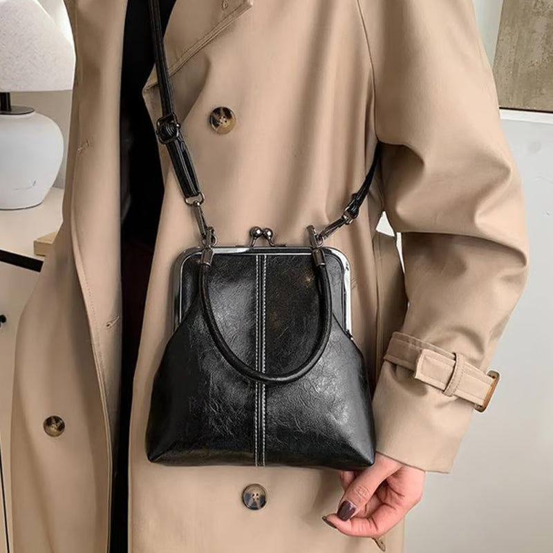 🔥 50% OFF TODAY! 👜 Women's Kiss Lock Crossbody Bag ✨ Elegant Vintage Style with Top Handle