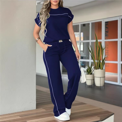 🎁2026 New Arrivals 50% OFF💥Women's Casual Short Sleeve Top & Wide Leg Pants Set
