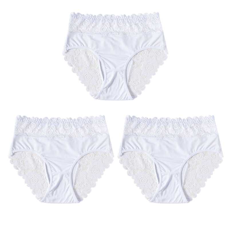 🌸 50% OFF NOW! 🌸Women's Elegant Lace Comfort Briefs | Premium Soft Breathable Knickers with High Elastic Waistband & Non-Irritating Floral Lace