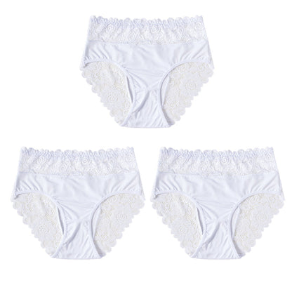 🌸 50% OFF NOW! 🌸Women's Elegant Lace Comfort Briefs | Premium Soft Breathable Knickers with High Elastic Waistband & Non-Irritating Floral Lace