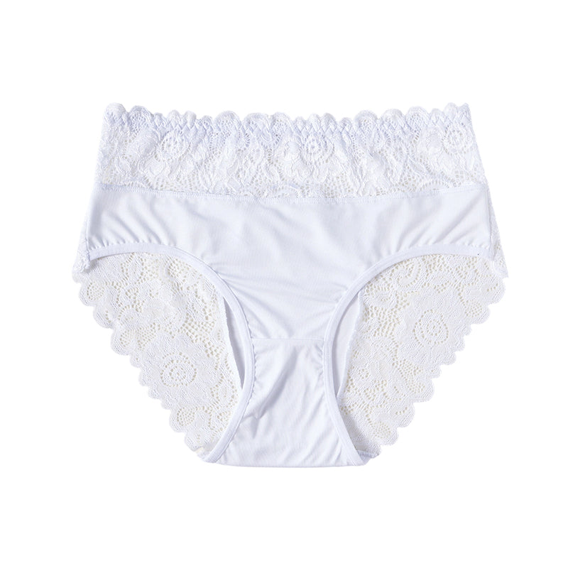 🌸 50% OFF NOW! 🌸Women's Elegant Lace Comfort Briefs | Premium Soft Breathable Knickers with High Elastic Waistband & Non-Irritating Floral Lace