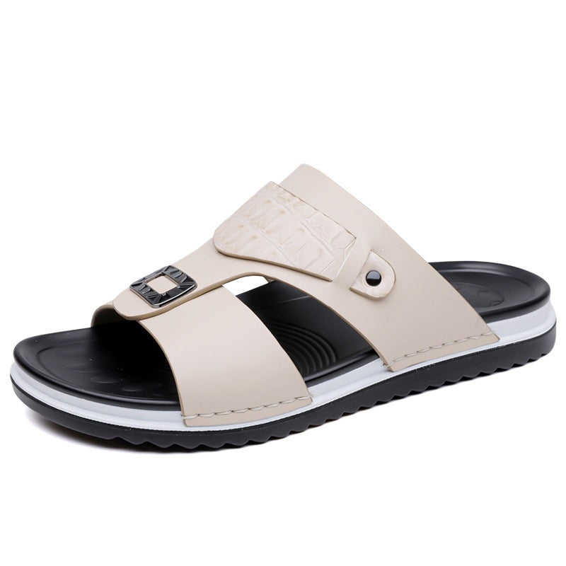📢📢50% OFF !! ⏰Men's Faux Leather Slip-On Sandals