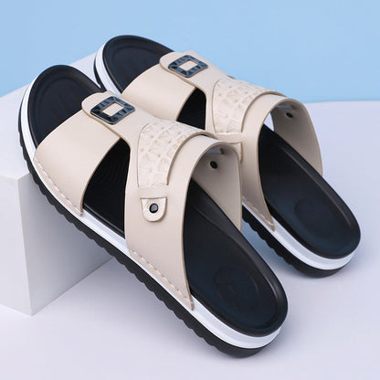 📢📢50% OFF !! ⏰Men's Faux Leather Slip-On Sandals
