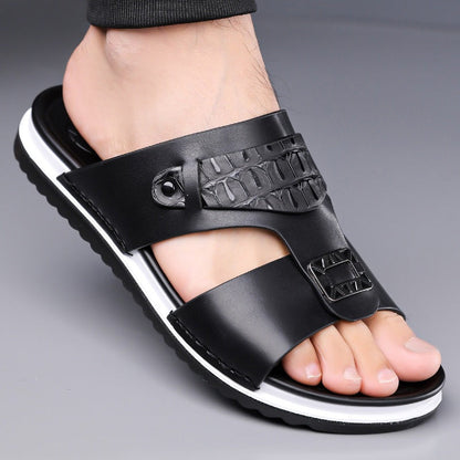 📢📢50% OFF !! ⏰Men's Faux Leather Slip-On Sandals