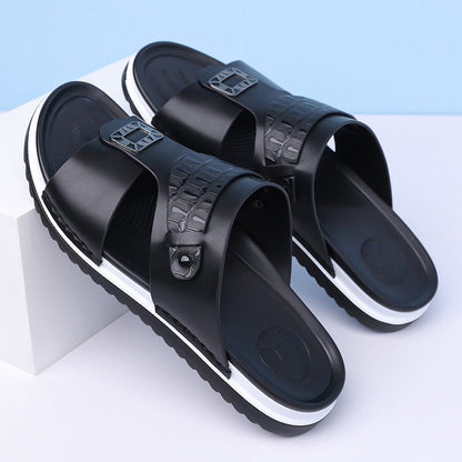 📢📢50% OFF !! ⏰Men's Faux Leather Slip-On Sandals