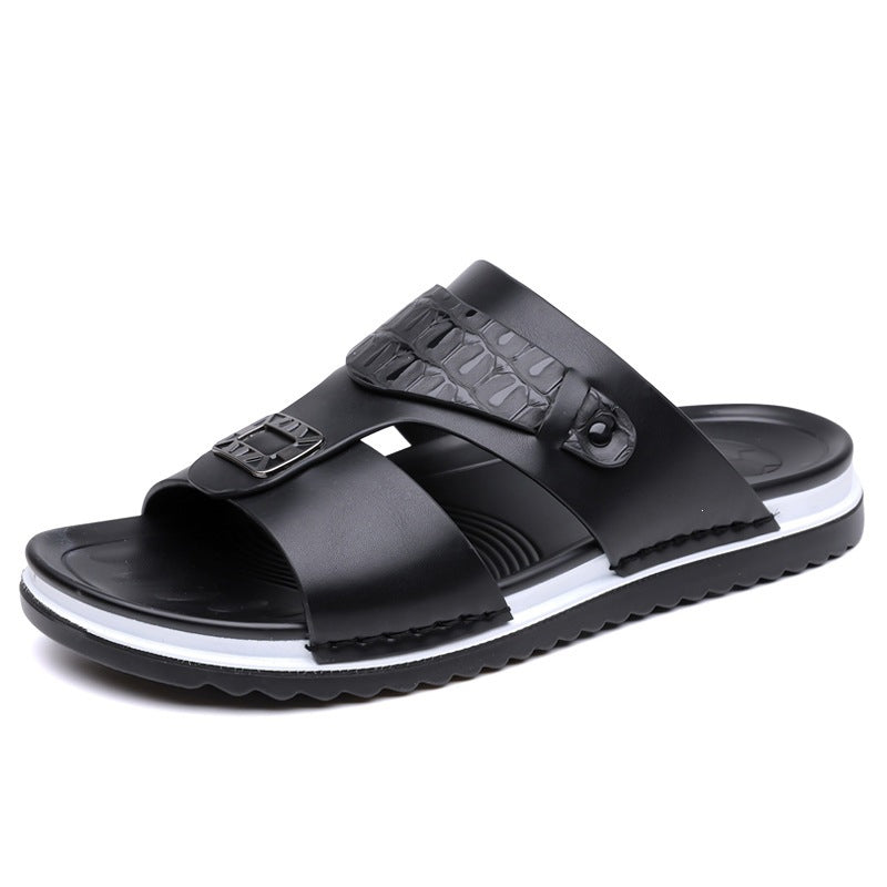 📢📢50% OFF !! ⏰Men's Faux Leather Slip-On Sandals