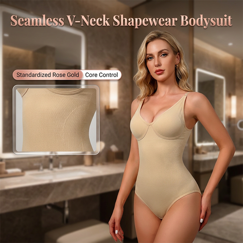 🔥 60% OFF TODAY! ✨ Seamless V-Neck Shapewear Bodysuit for Women 💖 Tummy Control, Waist Sculpting & All-Day Comfort