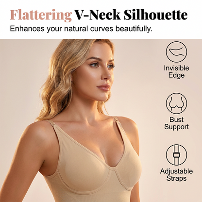🔥 60% OFF TODAY! ✨ Seamless V-Neck Shapewear Bodysuit for Women 💖 Tummy Control, Waist Sculpting & All-Day Comfort