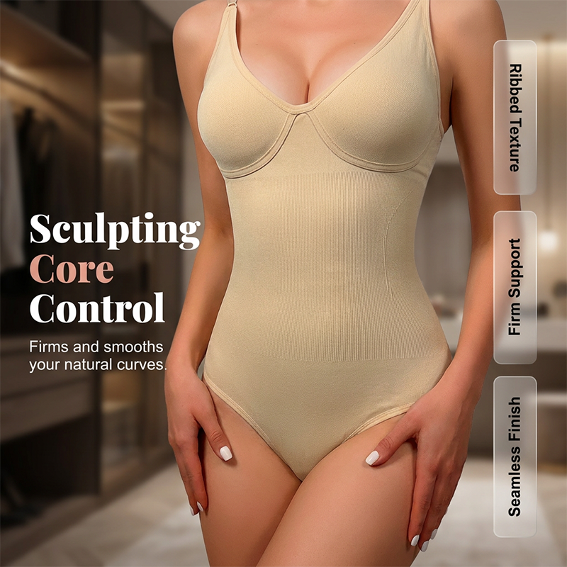 🔥 60% OFF TODAY! ✨ Seamless V-Neck Shapewear Bodysuit for Women 💖 Tummy Control, Waist Sculpting & All-Day Comfort