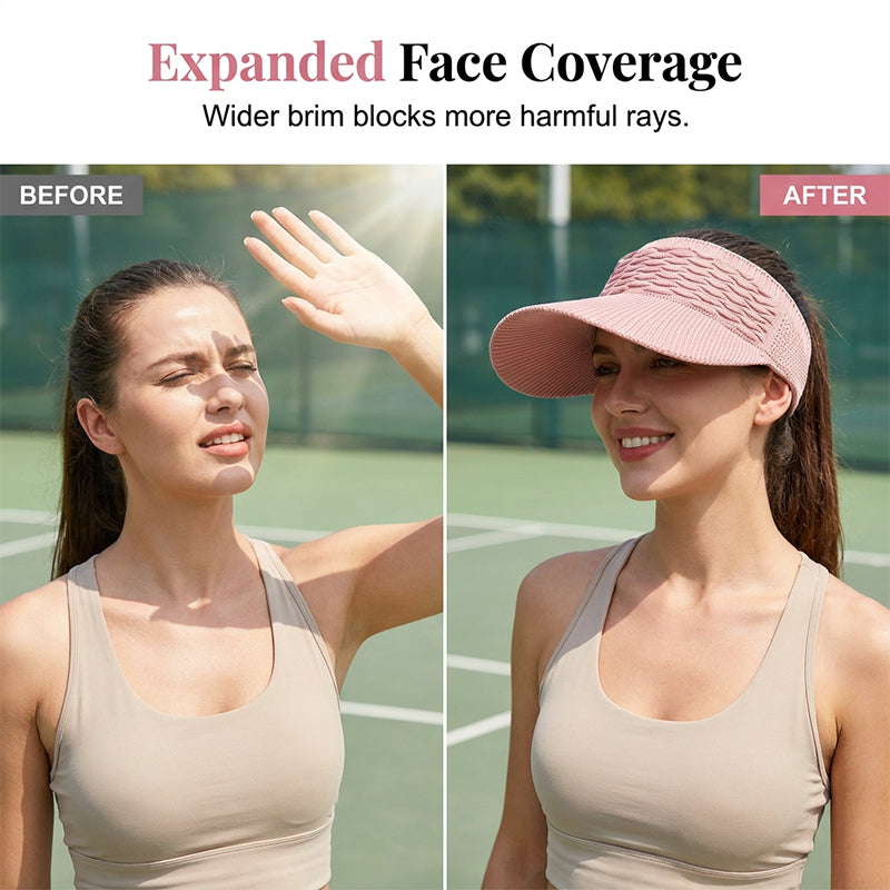🕶️🌊🍹Chic Knit Sun Visor Hat – Lightweight & Airy, Adds a Sporty Touch to Any Outfit – Ideal for Poolside Lounging, Beach Vacations or Outdoor Brunch 👙👗