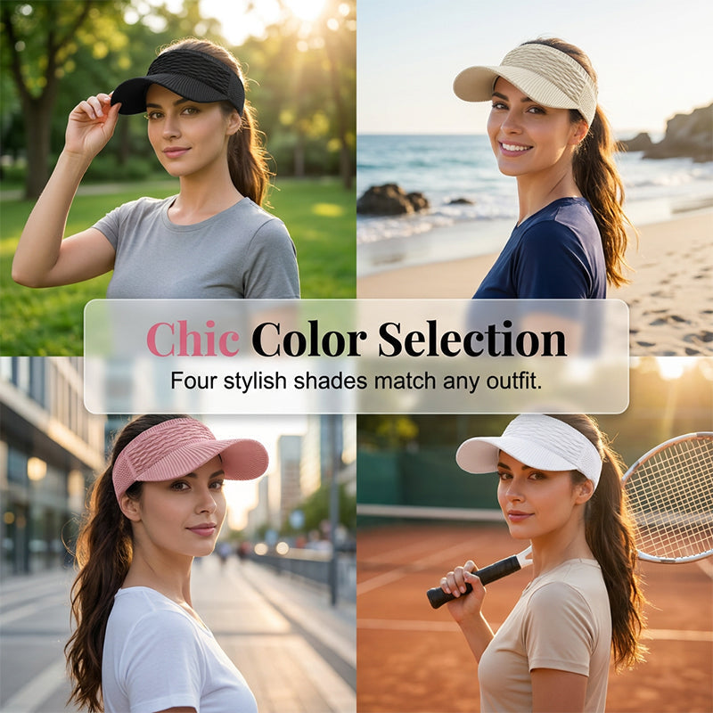 🕶️🌊🍹Chic Knit Sun Visor Hat – Lightweight & Airy, Adds a Sporty Touch to Any Outfit – Ideal for Poolside Lounging, Beach Vacations or Outdoor Brunch 👙👗