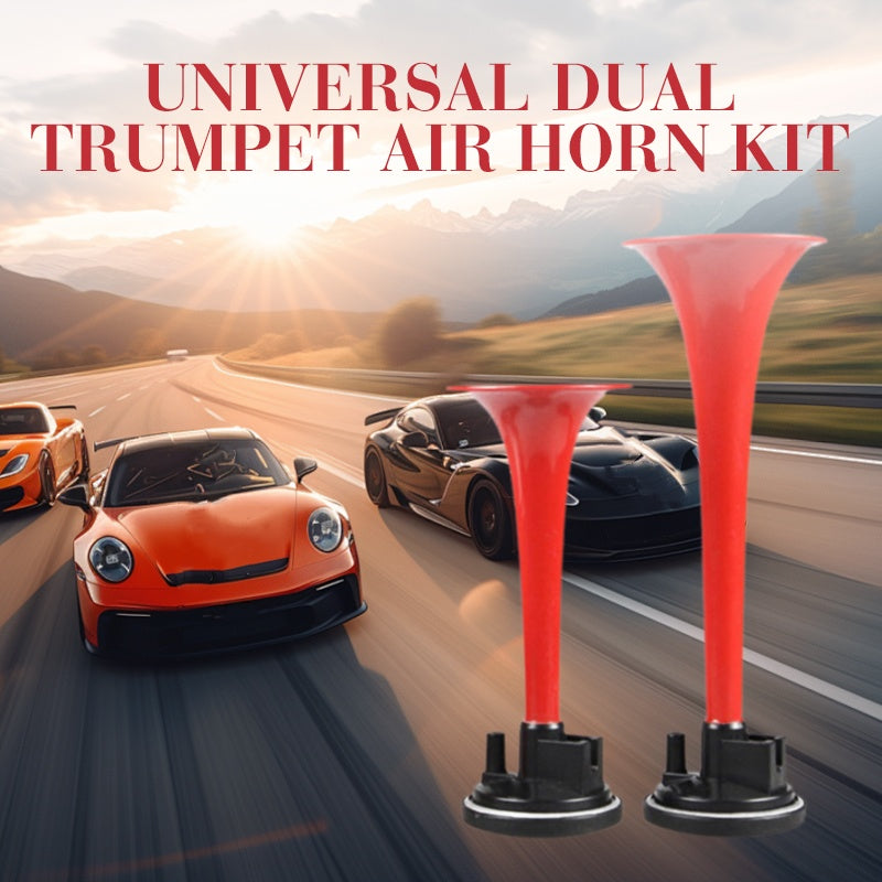 📯 LIMITED-TIME 50% OFF! 🚗 Universal Dual Trumpet Air Horn Kit – 115dB, 12V, Complete Installation Kit 🔊