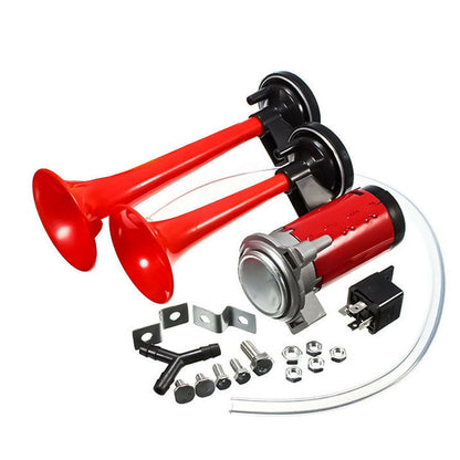 📯 LIMITED-TIME 50% OFF! 🚗 Universal Dual Trumpet Air Horn Kit – 115dB, 12V, Complete Installation Kit 🔊