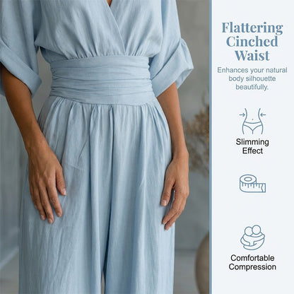 ⌛50% Off💟Women's V-Neck High Waist Wide Leg Jumpsuit