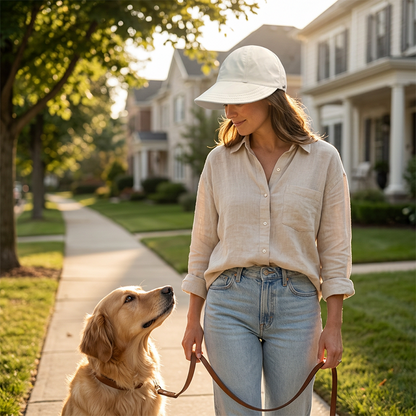 🎁✨Women’s UPF 50+ Elegant Foldable Sun Hat – Wide-Brim Cotton Bucket Hat with Neck Flap & Adjustable Strap 🌞 | Packable, Breathable & Beach-Ready