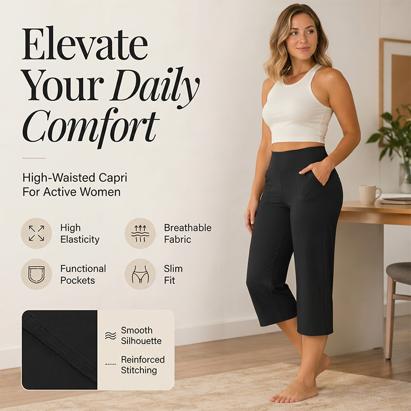 🔥 50% OFF TODAY! 👖 Women's High-Waisted Stretch Cropped Pants ✨ Flattering Fit, All-Day Comfort & Effortless Style