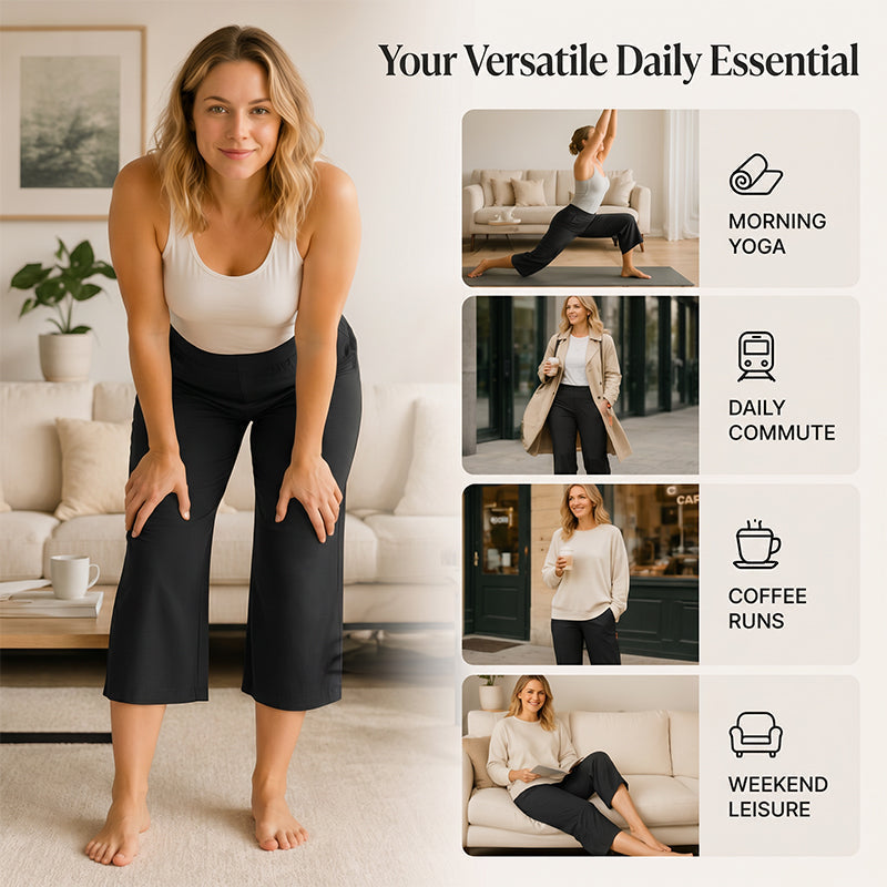 🔥 50% OFF TODAY! 👖 Women's High-Waisted Stretch Cropped Pants ✨ Flattering Fit, All-Day Comfort & Effortless Style