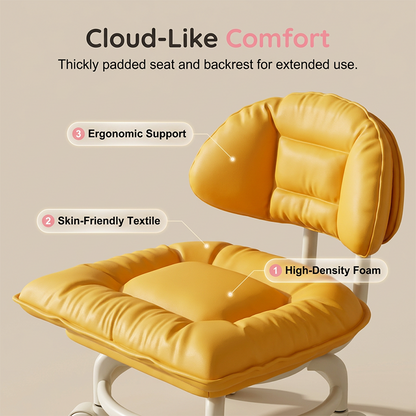 🪑 50% OFF NOW! ☁️ Low-Back Rolling Stool – Quiet Wheels & Cloud-Like Comfort – Perfect for Childcare, Cleaning, and Relaxation 🏠