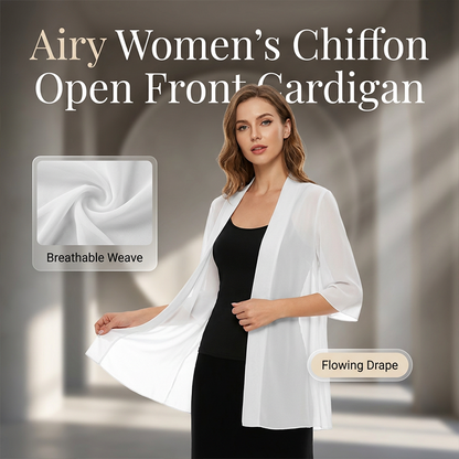 🎁🔥 NEW ARRIVAL – 50% OFF TODAY! 🌸 Women's Chiffon Open Front Cardigan ✨ Lightweight, Breezy & Perfect for Summer Layering