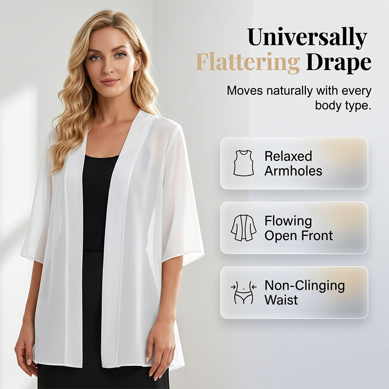 🎁🔥 NEW ARRIVAL – 50% OFF TODAY! 🌸 Women's Chiffon Open Front Cardigan ✨ Lightweight, Breezy & Perfect for Summer Layering