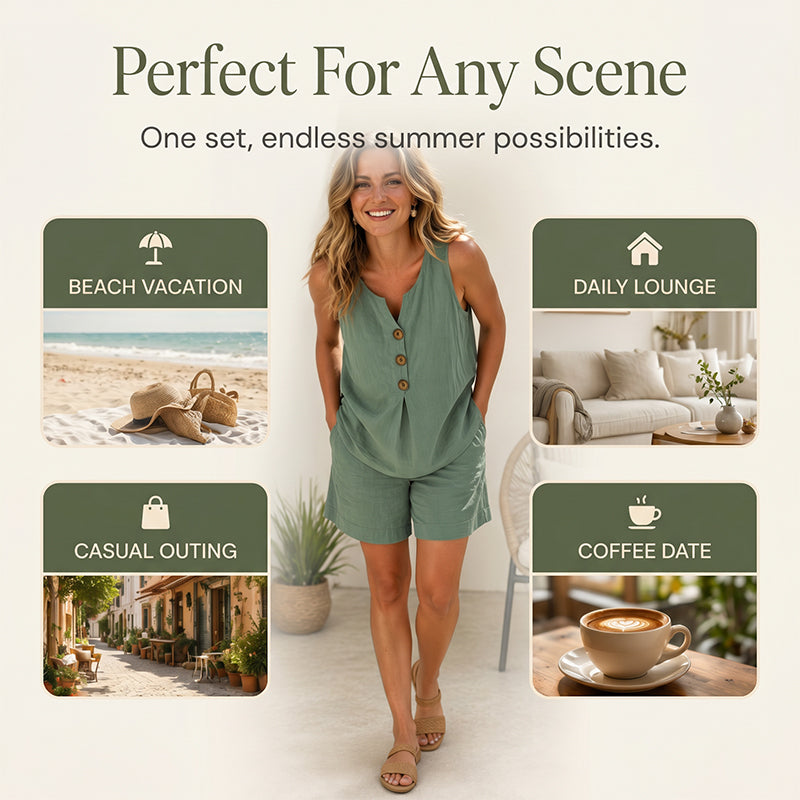 👚LAST DAY 50% OFF✨ 2-piece-set – loose top & comfortable trousers – soft fabric, elastic waistband & versatile combination options – can be worn separately or together
