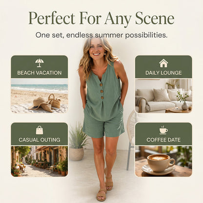 👚LAST DAY 50% OFF✨ 2-piece-set – loose top & comfortable trousers – soft fabric, elastic waistband & versatile combination options – can be worn separately or together