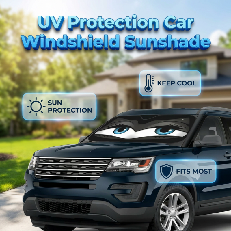 ⏳LIMITED OFFER 50%OFF🌞Fun Eye Car Sunshade 👀☀️ – UV Block, Aluminium Film, Foldable, 130×70cm