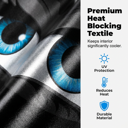⏳LIMITED OFFER 50%OFF🌞Fun Eye Car Sunshade 👀☀️ – UV Block, Aluminium Film, Foldable, 130×70cm