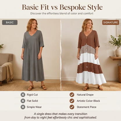 🏖️Summer Hot Sale - Up to 50% OFF⚡50K+ SOLD!🎁Women's Summer V-Neck Button-Up Maxi Dress
